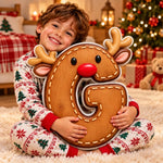 Custom Christmas Character Initial Gifts For Family, Kids - Personalized Shaped Pillow