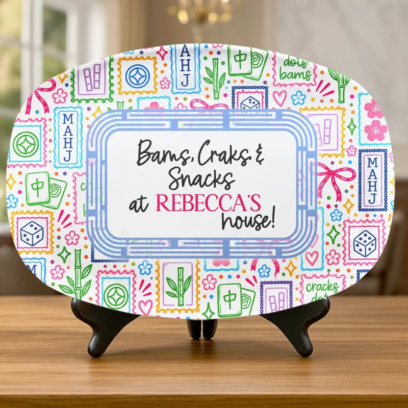 Custom Name Mahjong Snack Party Gifts - Personalized Platter