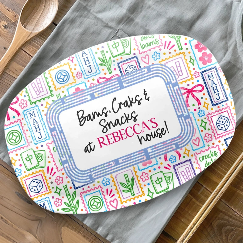 Custom Name Mahjong Snack Party Gifts - Personalized Platter