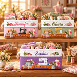 Custom Name Sewing Machine Gifts For Sewer, Seamstresses, Women - Personalized Storage Basket
