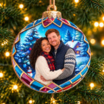 Custom Photo Together At Christmas Couple Gifts - Personalized Ornament