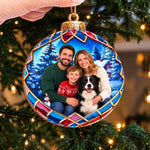 Custom Photo Family With Pets Christmas Gifts - Personalized Ornament