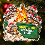 Custom Name Christmas Dumpster Fire Team Gifts - Personalized Acrylic Ornament
