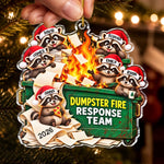 Custom Name Christmas Dumpster Fire Team Gifts - Personalized Acrylic Ornament