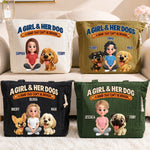 Custom Name Girl And Her Dogs Gifts For Dog Lovers - Personalized Corduroy Tote Bag