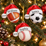 Custom Name Christmas Sports Gifts For Athletes, Sports Fans, Sports Lovers - Personalized Acrylic Ornament