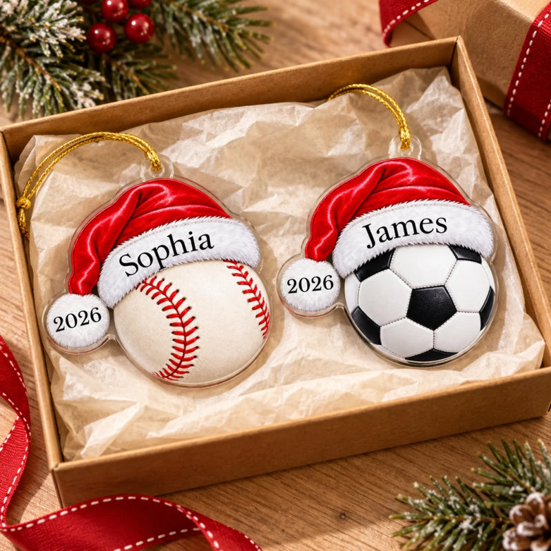 Custom Name Christmas Sports Gifts For Athletes, Sports Fans, Sports Lovers - Personalized Acrylic Ornament