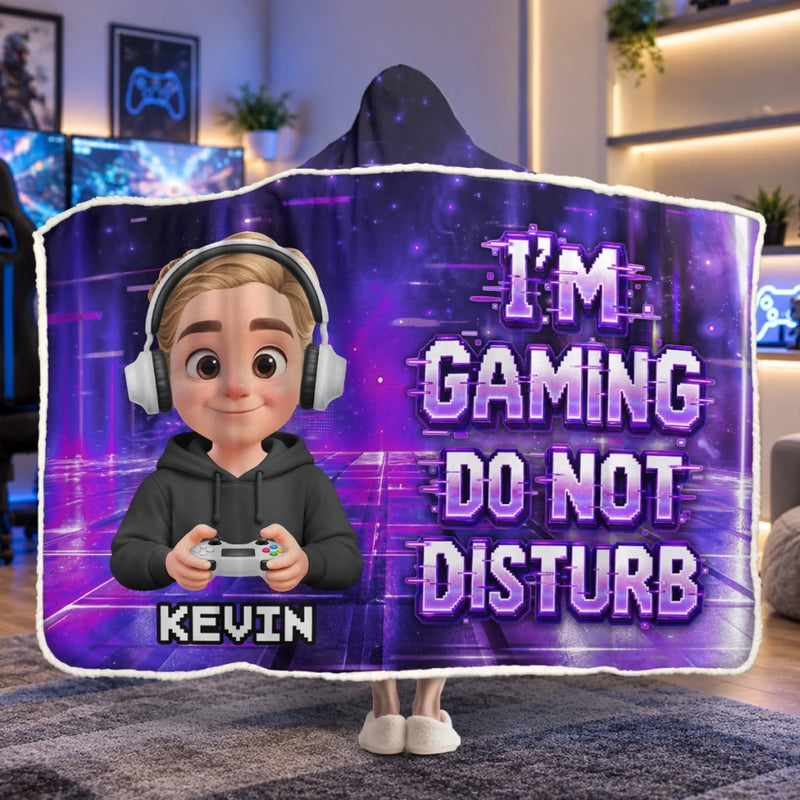 Custom Name Gaming Do Not Disturb Gifts for Kids - Personalized Snuggle Blanket