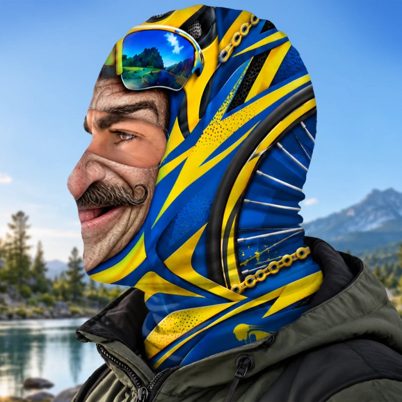 Custom Funny Mountain Biking Face Gifts for Cyclists - Personalized Ski Mask