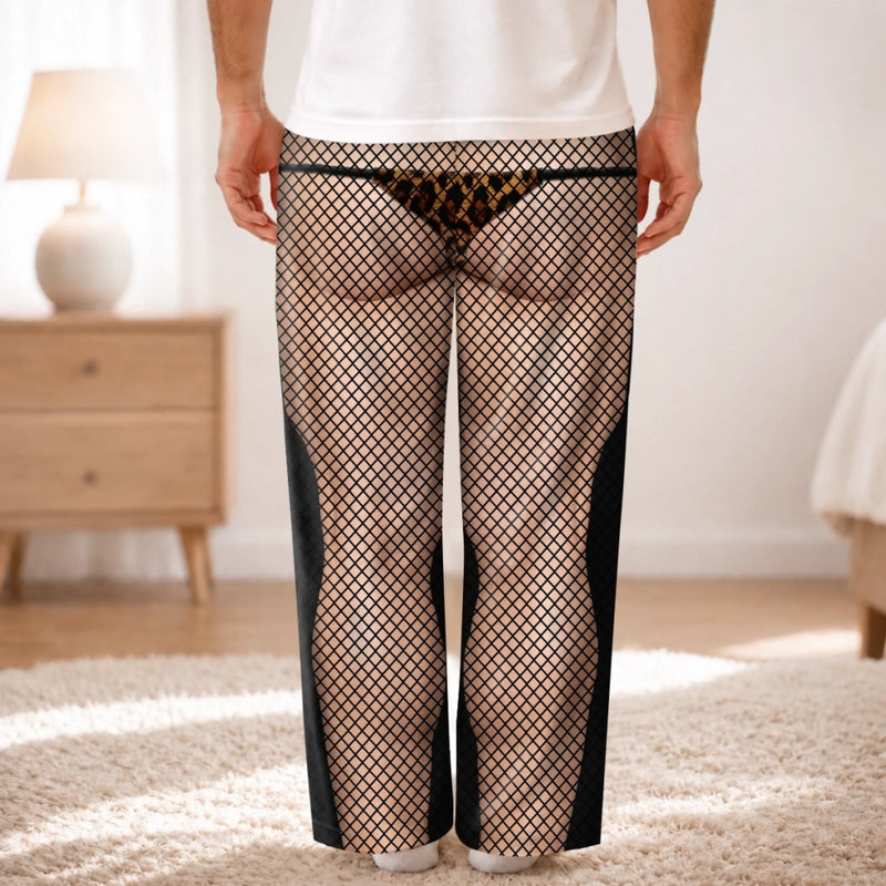 Custom Funny Fishnet Christmas Gifts for Men - Personalized Pajamas Pants