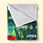 Custom Photo and Name Dinosaur Gifts for Kids - Personalized Blanket