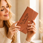 Custom Name Romantic Gifts For Wife - Personalized Leather Envelope Wallet