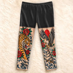 Custom Tiger Eagle Tattoo Art Gifts for Men - Personalized Pajamas Pants