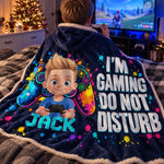 Custom Name Gaming Gifts for Gamers - Personalized Snuggle Blanket