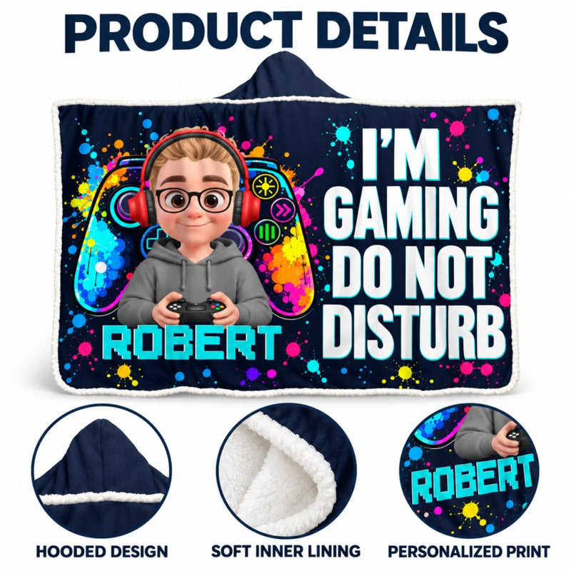 Custom Name Gaming Gifts for Gamers - Personalized Snuggle Blanket