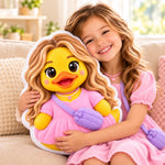 Custom Photo 3D Cartoon Duck Gifts For Kids, Family - Personalized Shaped Pillow