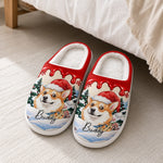 Custom Pet Photo And Name Christmas Gifts For Dog And Cat Lovers - Personalized Fluffy Slippers