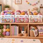 Custom Knitting Crochet Gifts For Crocheters, Crafters, Women - Personalized Storage Basket