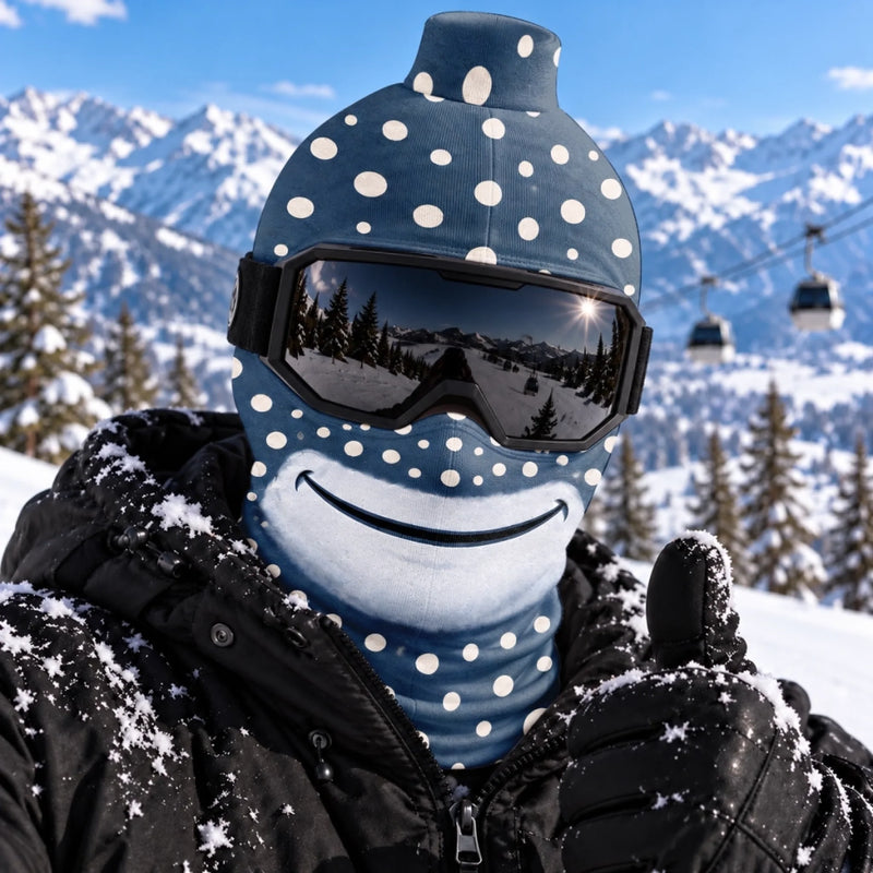 Custom Funny Shark Skiing Gifts For Men, Women - Personalized BlockHead Ski Mask