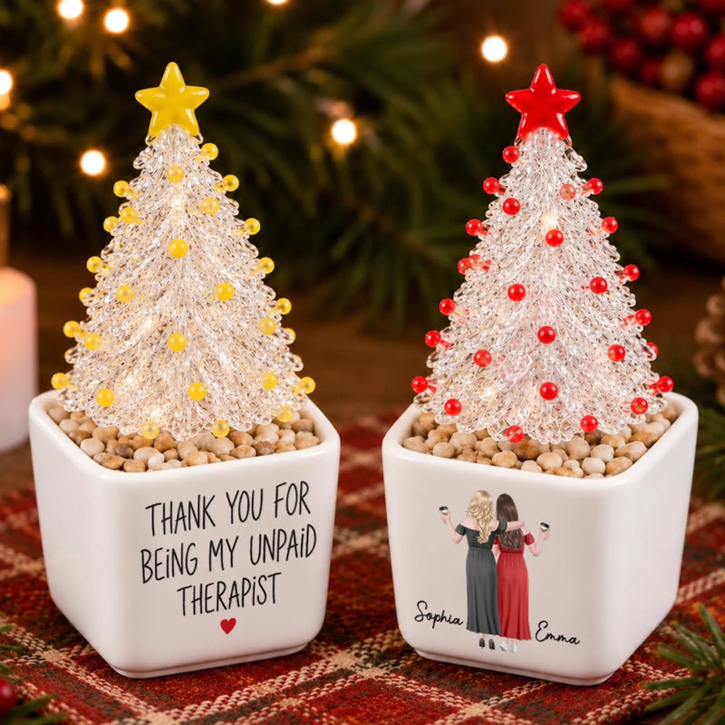 Custom Name Funny Christmas Gifts for Best Friends - Personalized Glass Everlasting Christmas