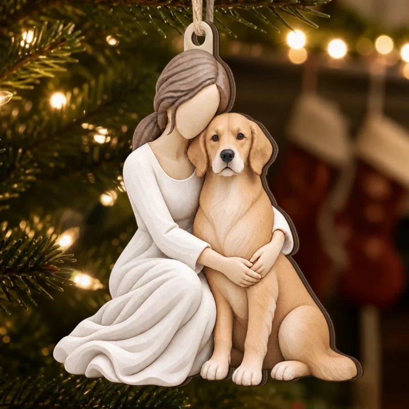 Custom Pet Photo Christmas Gifts for Pet Lovers - Personalized Wooden Ornament