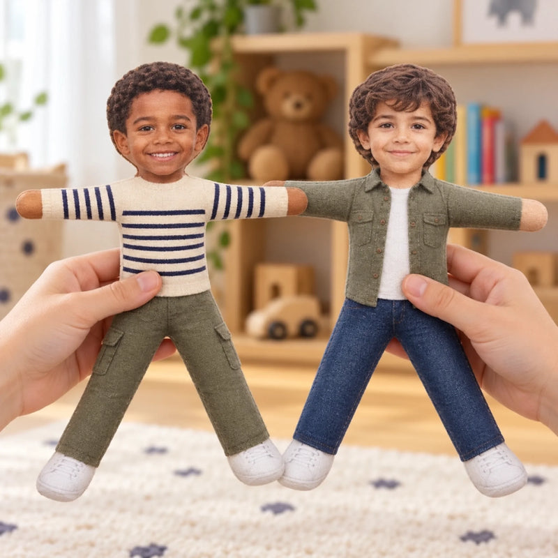 Custom Photo Kids Keepsake Gifts - Personalized Poseable Plush Doll