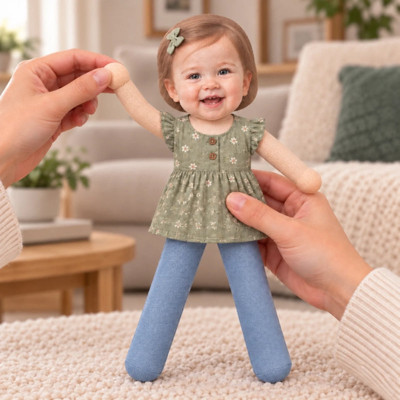 Custom Photo Family Gifts - Personalized Poseable Plush Doll