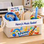 Custom Name Music Gifts for Kids - Personalized Storage Basket