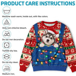 Custom Photo Ugly Sweatshirt - Personalized Christmas Birthday Gifts For Dog Cat Lovers, Dog Dad And Mom, Cat Owners - Keeping Christmas Extra Fluffy