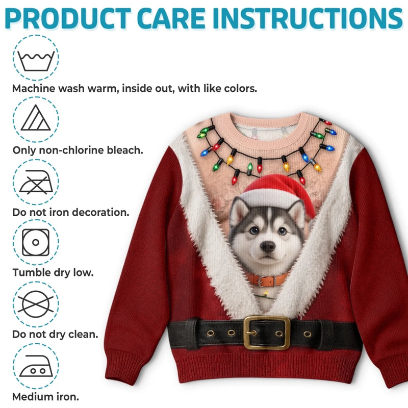 Custom Photo Ugly Sweatshirt - Personalized Christmas Birthday Gifts For Dog Cat Lovers, Dog Dad And Mom, Cat Owners - Furry Little Christmas Helpers