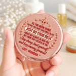 Custom Name Encouragement Gifts for Granddaughter, Daughter - Personalized Compact Mirror