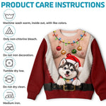 Custom Funny Pet Photo Christmas Gifts For Dog And Cat Lovers - Personalized Ugly Sweatshirt