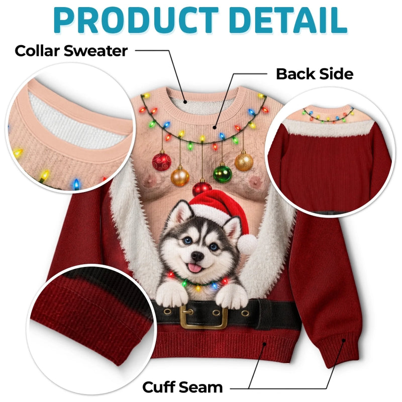 Custom Funny Pet Photo Christmas Gifts For Dog And Cat Lovers - Personalized Ugly Sweatshirt