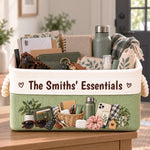 Custom Name Family Essentials Home Organization - Personalized Storage Basket