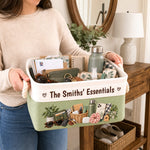 Custom Name Family Essentials Home Organization - Personalized Storage Basket