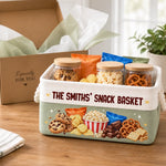 Custom Name Family Snack Basket Gifts - Personalized Storage Basket
