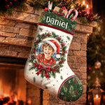 Custom Family And Pet Photo Christmas Gifts - Personalized Stocking