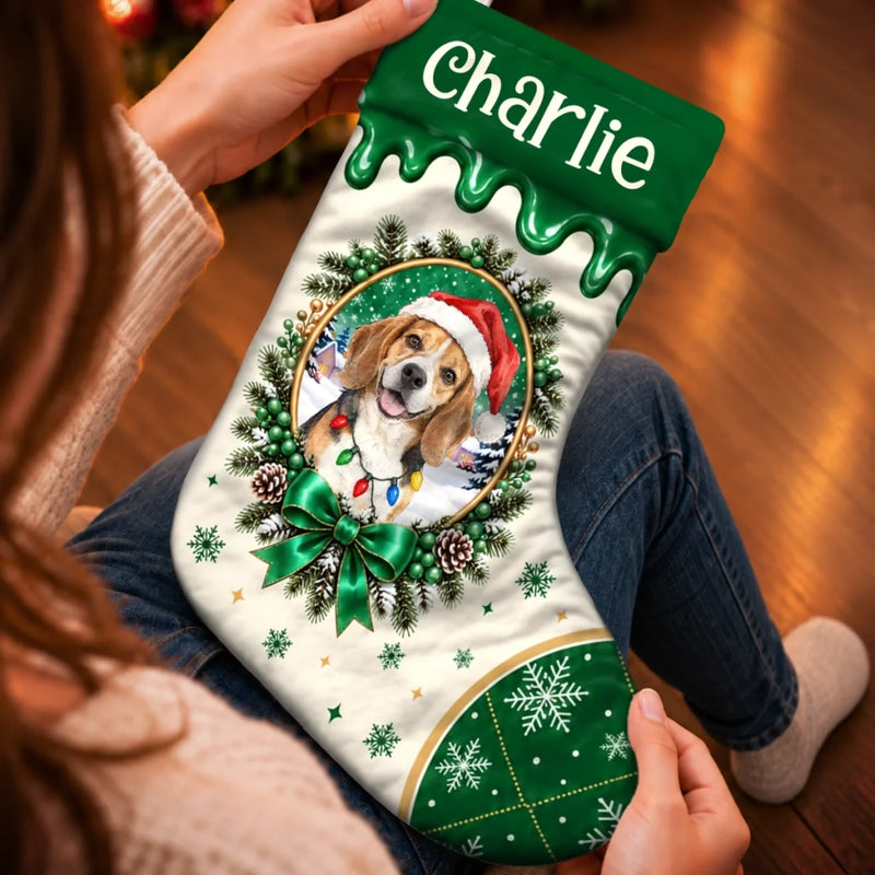 Custom Photo Christmas Gifts For Family And Pet Lovers - Personalized Stocking