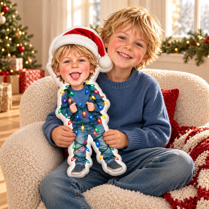 Custom Photo Christmas Gifts for Kids - Personalized Shaped Pillow