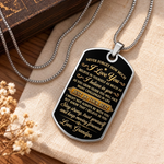 Custom Name Encouragement Gifts for Son and Grandson from Grandpa - Personalized Dog Tag Necklace