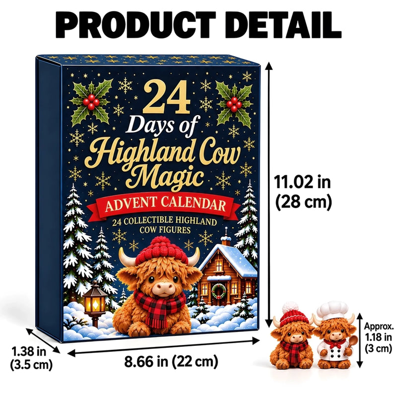 Christmas 24 Days of Highland Cow Magic - Highland Cow Advent Calendar