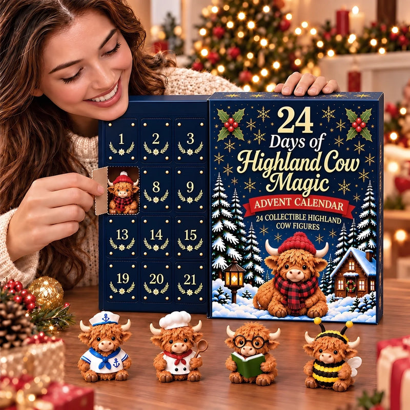 Christmas 24 Days of Highland Cow Magic - Highland Cow Advent Calendar