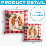 Custom Pet Photo Christmas Portrait Gifts For Dog And Cat Lovers - Personalized Pillow