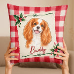 Custom Pet Photo Christmas Portrait Gifts For Dog And Cat Lovers - Personalized Pillow