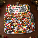 Custom Name Christmas Office Monkey Gifts - Personalized Acrylic Ornament
