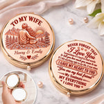 Custom Name Love Never Forget That I Love You Anniversary Gifts For Wife - Personalized Compact Mirror
