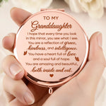 Custom Name Birth Flower Granddaughter Gifts - Personalized Compact Mirror