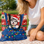 Custom Pet Photo Christmas Gifts For Dog Lovers - Personalized All-Over Print Tote Bag