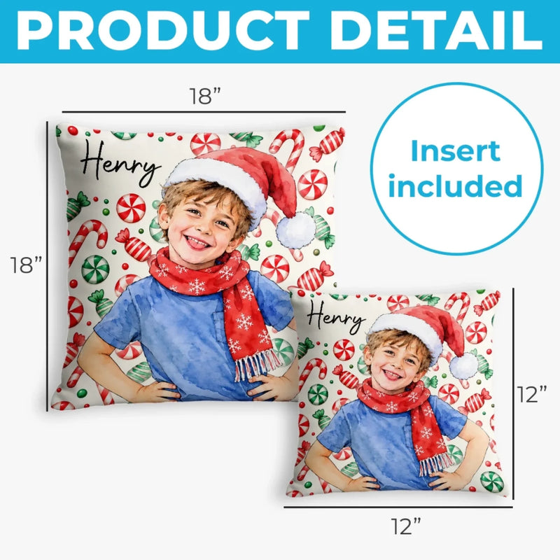 Custom Photo Christmas Gifts For Kids - Personalized Pillow