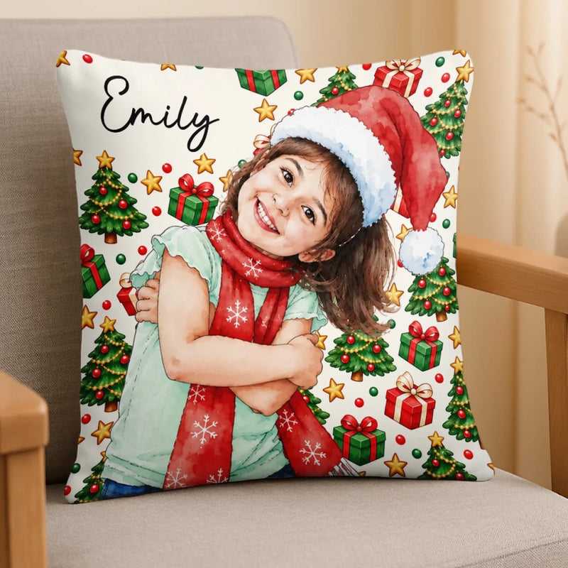 Custom Photo Christmas Gifts For Kids - Personalized Pillow
